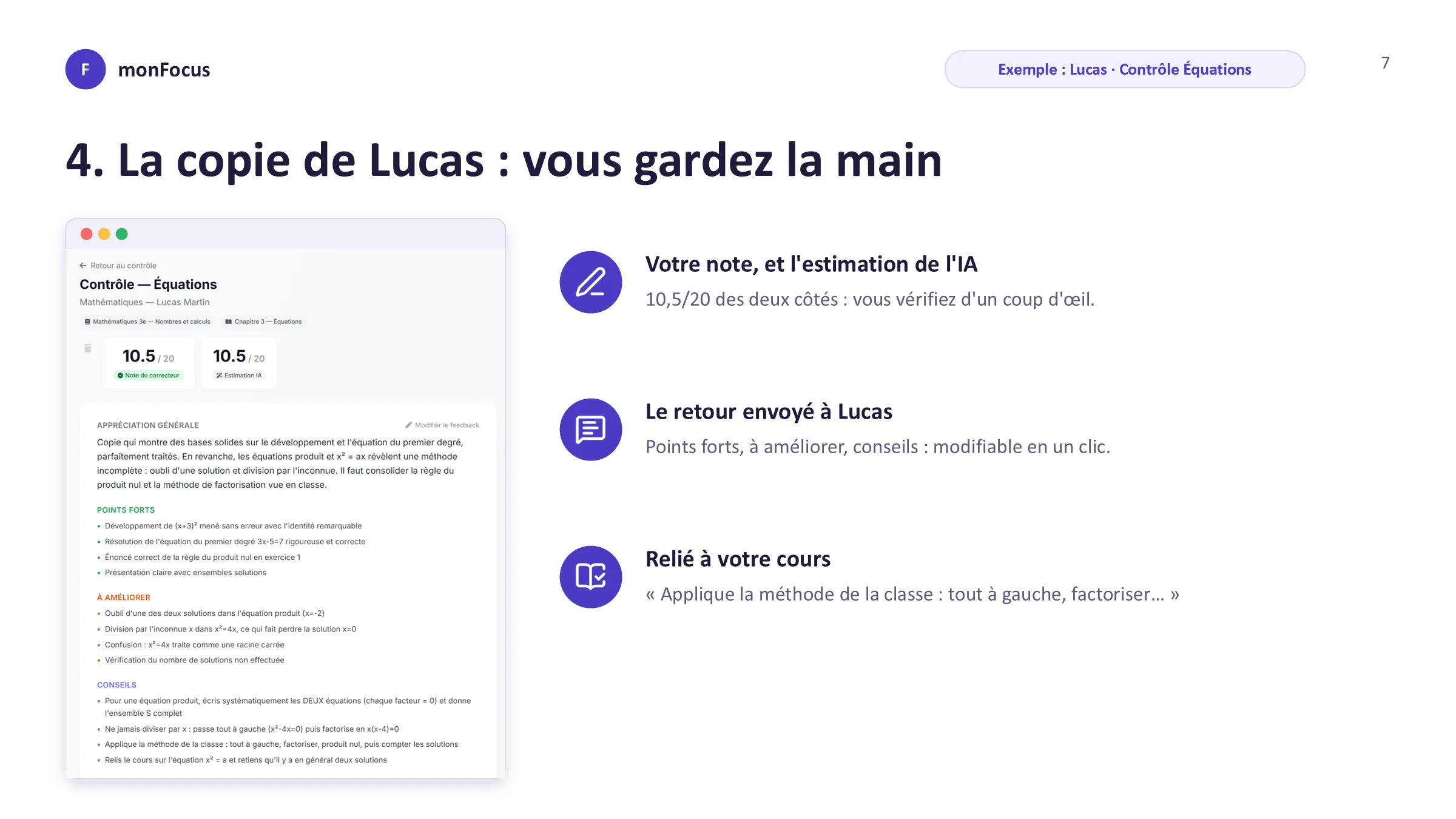 La copie de Lucas : vous gardez la main